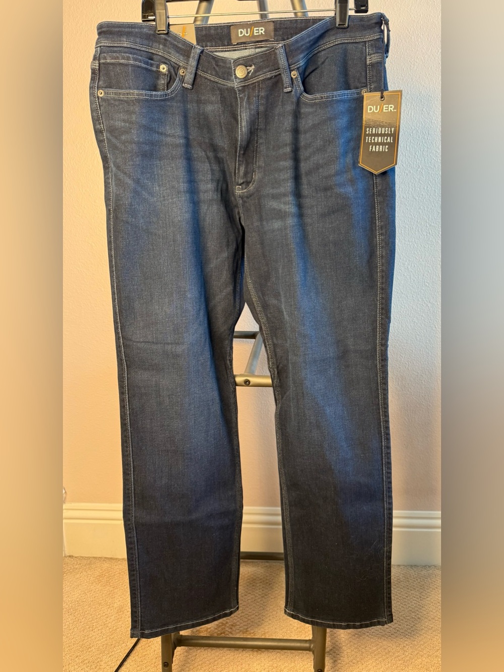 DU/ER Men’s Performance Denim Plus Straight Jeans 36x32 Color Inkwell